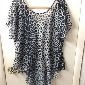 Torrid sheer leopard print top